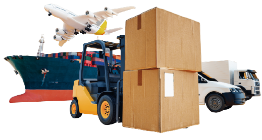 Cargo ship and truck